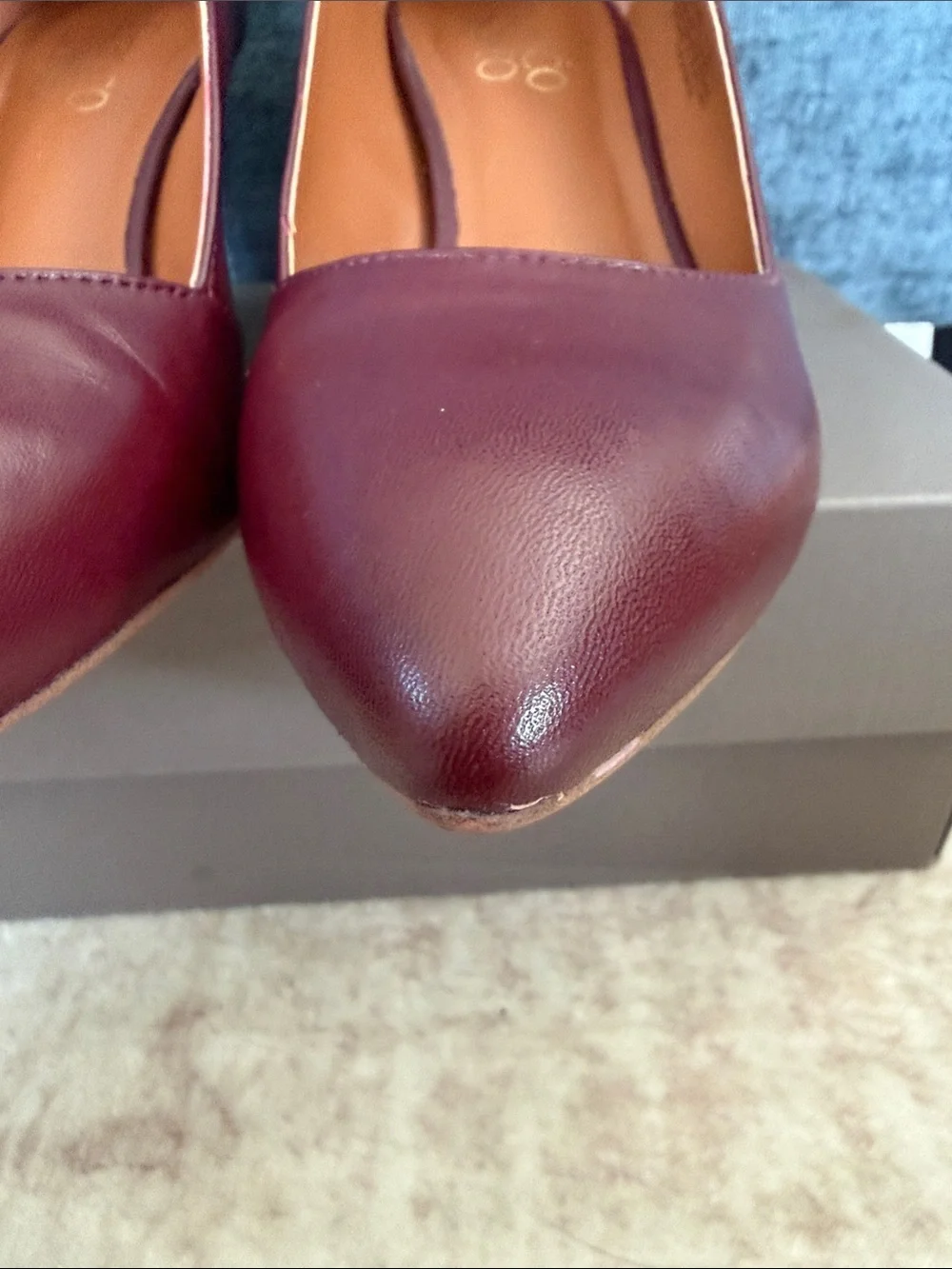 Franco Sarto Frankie Wine Leather Wedge Pumps
